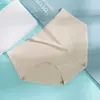 Explosões transfronteiriças peça única sem costura tamanho grande seda gelo lingerie feminina cor sólida cintura confortável respirável calcinha 810