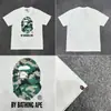 Marca da moda atacado transfronteiriço para comércio exterior Amazon: camiseta de manga curta tubarão de alta resistência, camiseta cabeça de macaco BAPE