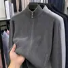 Cardigan de Tricô Masculino Pesado para Outono com Gola Alta e Mangas Longas Casual Solto Versátil Casaco Suéter Estilo Japonês para Negócios Dropshipping