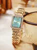 Relógio Feminino Quadrado Cravejado com Diamantes e Números Romanos Vintage, Relógio de Pulso de Luxo a Quartzo, Venda Quente Transfronteiriça, Em Estoque para Atacado