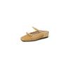 Estilo Coreano Dulce Lazo Hueco Transpirable Tejido 2025 Aumento Interno Tacón Alto Punta Cuadrada Puntera de Cuero Genuino Zapatillas de Exterior