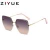 Nueva Llegada Gafas de Sol sin Marco Moda para Mujer Belleza Gafas de Sol Parasol Degradadas Protector Solar Gafas de Sol Cóncavas Gafas de Sol para Mujer