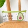 Estilo Coreano Estilo INS Transparente Simple Alto Valor de Color Bolsa de Almacenamiento para Estudiantes Serie de Aguacate de Dibujos Animados Bolígrafo de Gran Capacidad