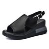 Sandálias de Cunha de Poliuretano Feminino 2023 Novo Salto Alto Verão Peep Toe Calçados Femininos Comércio Exterior Grande Tamanho 4142 Plataforma Sapatos Femininos