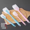Espátula de Silicona con Rascador Integrado Herramienta para Hornear de Grado Alimenticio Cortador de Pasteles Rascador de Crema Espátula para el Hogar