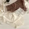Pantaletas seamless de seda helada para mujer, algodón puro, antibacterianas 10A, entrepierna extendida, ribete de encaje sexy, estilo deseo puro, venta al por mayor