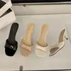 Zapatos de Tacón Alto Color Nude, Pantuflas Estilo Francés de Punta Abierta, Zapatos de Hada para Usar al Aire Libre, Nuevas Sandalias de Verano 2026 para Combinar con Faldas