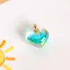 Accesorios de joyería DIY cuentas transparentes coloridas de estrella amor electrochapadas esmeriladas agujero colgante llavero corazón de durazno colgante pequeño