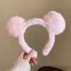 Orelhas de Urso de Pelúcia Outono e Inverno Faixa de Cabelo Fofa para Mulheres Lavarem o Rosto e Aplicarem Máscara Facial, Penteado Versátil Diário