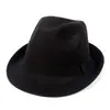 Sombrero de copa pequeño de entretiempo transfronterizo para mujer, sombrero de lana versátil europeo y americano, sombrero de Panamá Jazz de caballero, sombrero de sol con visera curva