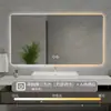 Espelho de Banheiro Inteligente Sensível ao Toque Estilo Nórdico com Luz LED Anti-Embaçante Montado na Parede Espelho de Maquiagem