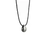 Estilo Minimalista Genial Metal Brillante Gota de Agua Cordón de Cuero Negro Collar Lujo Ligero Personalidad Avanzada Cadena de Lana Ajustable