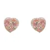 Pendientes de Plata de Ley S925 con Cierre de Mariposa, Bañados en Plata Gruesa, Moda Dulce Versátil con Circonita, Corazón de Cereza, Joyería Exquisita Pequeña para Oreja