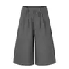 Calças Casuais Plissadas com Design de Cintura Dupla Estilo Old Money Americano Masculinas e Femininas Verão Novo Shorts Largos Calças Cropped
