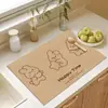 Tierra de Diatomeas Dibujos Animados Tapete Drenante para Encimera de Cocina Simple Hogar Vajilla Tazón y Plato Tapete Absorbente Barra de Cocina Tapete de Goma