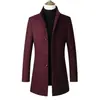 Nueva colección otoño e invierno 2026: abrigos de lana para hombre, gabardinas de lana casuales y de corte ajustado, prendas de abrigo de lana de longitud media para hombre