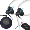 Pinza para pezones de doble electrodo juguete sexual, dispositivo de succión de pezones con pulso de descarga eléctrica, dispositivo de orgasmo con descarga eléctrica, juguete para adultos