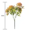 Venta al por mayor transfronteriza de Bolas de Milán Grandes de Plástico Artificial de 5 Cabezas, Flores Artificiales, Flores de Plástico, Plantas Artificiales para Decoración del Hogar, Flores Artificiales