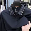 Camiseta de Manga Larga Nueva para Otoño 2025 Transfronteriza para Hombres de Mediana Edad, Camisa Polo con Cuello, Top Casual para Papá para Uso Diario