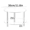 Mesa de Centro de Acrílico para Sala de Estar, Apartamento Pequeno, Minimalista, Sensação de Alto Padrão, Prateleira de Armazenamento, Estilo Luxo Leve, Mesa de Centro Redonda