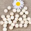 Cuentas redondas de color madera natural transfronterizas, cuentas de madera de loto para dentición, accesorios para joyería DIY, materiales para abalorios, madera natural sin procesar
