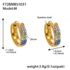 Brincos Esféricos em U de Três Fileiras de Diamante de Zircônia Cúbica de Alta Qualidade Mili Banhados a Ouro 18K Acessível Luxo Versátil Brincos de Aço Inoxidável