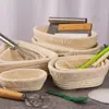 Cesta de Fermentación de Pan Estilo Europeo Redonda Ovalada Herramienta de Fermentación de Masa Cesta de Fermentación de Ratán Juego de Cestas para Hornear