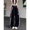 Comercio Transfronterizo Retro Americano Doble Cintura Estampado de Letras Pantalones Deportivos Calle Amplios Casuales Raya Lateral Pierna Recta Ancha