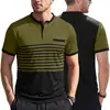 Verano Transfronterizo Ebay Camisa Polo de Manga Corta para Hombre con Estampado de Rayas Camiseta de Manga Corta Casual de Negocios Polo para Exteriores