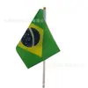 Brasil 14x21 30*45 Bandera de Coche de Punto Banderas Banderas de Poliéster Serigrafiadas con Palo Directo de Fábrica Banderas de Mano