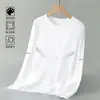 Camiseta de manga larga para hombre, capa interior de otoño para hombre, camiseta base elástica de corte holgado, camiseta estampada estilo coreano ins para hombre