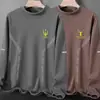 Camiseta base térmica de doble cara para hombre para otoño e invierno con cuello alto tipo tortuga, camiseta de manga larga con forro polar, camiseta interior de cuello medio