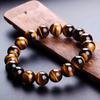 Pulseira de Pedra Olho de Tigre Amarelo Natural Círculo Único Pulseira de Madeira Olho de Tigre Olho de Trovão Olho de Gato Amarelo Estilo Quente Transfronteiriço Venda por Atacado