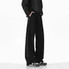 Pantalones Deportivos Casuales Largos para Hombre, Estilo Americano, Parches Diagonales, Dobladillo Curvo, Tejido Pesado Anti-Pilling, Caída Amplia, Versátiles para Primavera y Otoño