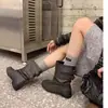 Botas Curtas Pretas Amassadas Estilo Retrô com Laço para Meninas, Estilo de Rua, Novidades Primavera/Verão Femininas, Estilo Ballet