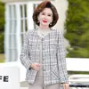 Ropa de Otoño para Mujeres de Mediana Edad y Mayores, Tops Estilo Chanel Adelgazantes, Blazer Corto Elegante para Mamá de Primavera y Otoño, Tallas Grandes