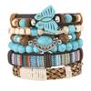 Pulsera de Cuentas Multicapa Turquesa Retro de Nuevo Producto Transfronterizo Moda Bohemia para Dama Pulsera Multicapa de Mariposa DIY
