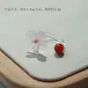Anillo Yao Yao Flor de Durazno Esmaltada de Zibo Joyería de Vidrio Hecha a Mano Pura Regalo de Cumpleaños Diseño de Nicho de Gama Alta Lujo Ligero