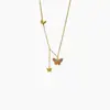 Collar de Mariposa Fantasía Azul Quemado de Plata Esterlina S925 para Mujer Nuevo Estilo Chino Tendencia Nacional Cadena para Clavícula con Borla de Mariposa Fabricante Venta al por Mayor