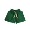 GL-kids - Pantalones cortos de algodón lavado de sarga con cordones para niños, estilo coreano, de verano, para hombres y mujeres