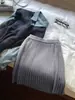 ¡Altamente Recomendado! Falda Plisada de Punto Estilo Perezoso para Mujer Otoño Nueva de Cintura Alta con Caída Falda de Línea A