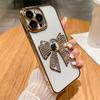 Para iPhone14 vem com película de lente capa de celular sem logotipo laço de diamante Apple 13 galvanoplastia tudo incluído capa macia