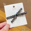 Pasador Cruzado de Pedrería Simple de Gama Alta Estilo Japonés y Coreano Moda Versátil para Flequillos Laterales Cabello Suelto Pinza de Pato Pasador