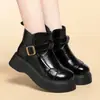 Botines de suela gruesa para mujer en otoño e invierno, con forro polar y grosor añadidos, nuevo modelo 2026, cómodos, antideslizantes, suela suave, tacón grueso, punta redonda