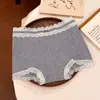 Pantaletas de algodón para mujer estilo francés con encaje, tiro medio, 10A antibacterianas, algodón 100%, entrepierna extendida, bóxers para mujer