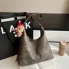 Bolso de Ante Retro Bajo el Brazo para Mujer 2025 Otoño e Invierno Nueva Moda Nicho Bolso Tote de Gran Capacidad Bolso de Hombro