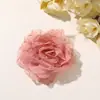 Estilo antiguo fresco y etéreo tipo hada, malla a cuadros, camelia, pinza de garra para DIY, accesorio para el cabello, collar, broche, adorno de flor para ropa