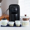 Juego de Té Portátil para Viaje Traje para Exteriores Carpa de Camping Fabricante de Té Kung Fu Una Tetera Cuatro Tazas Taza Rápida para Invitados Regalo de Negocios