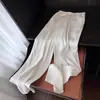 Calça de Algodão e Linho Wide Leg Preguiçosa e Relaxada para Mulheres, Calça de Linho Branca Elegante para Mulheres, Calça Casual de Verão Fina com Cintura Elástica