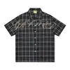 Camisa de Cuadros Estilo Retro Americano Savagebase Verano 2026 Holgada Bordada con Logo Camisa de Media Manga para Pareja